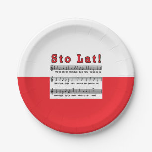 Sto Lat! Song Paper Plates