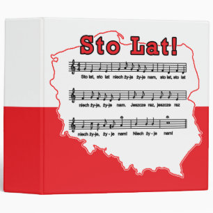 Sto Lat! Song Polish Map 3 Ring Binder