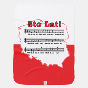 Sto Lat! Song Polish Map Baby Blanket