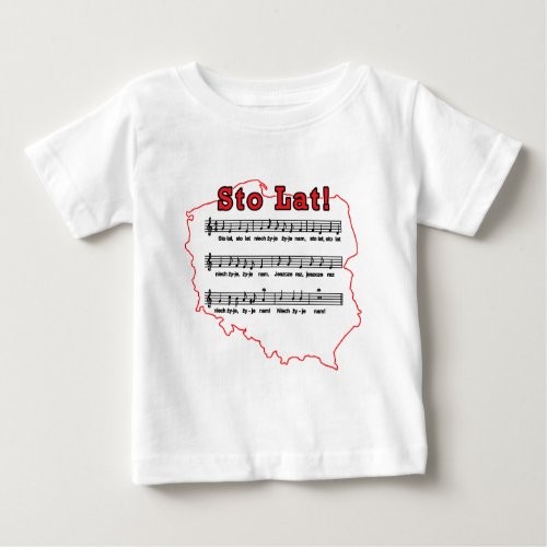 Sto Lat Song Polish Map Baby T_Shirt
