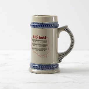 Sto Lat! Song Polish Map Beer Stein