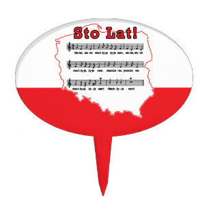 Sto Lat! Song Polish Map Cake Topper
