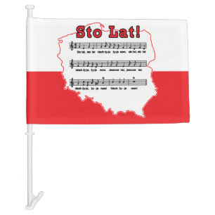 Sto Lat! Song Polish Map Car Flag