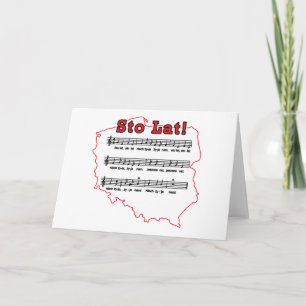 Sto Lat! Song Polish Map Card
