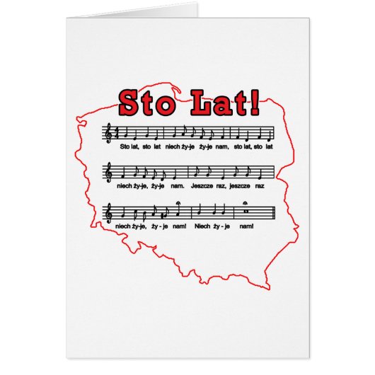 Sto Lat! Song Polish Map Cards (Front)
