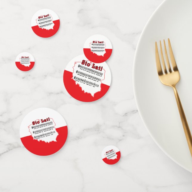 Sto Lat! Song Polish Map Confetti (Group)