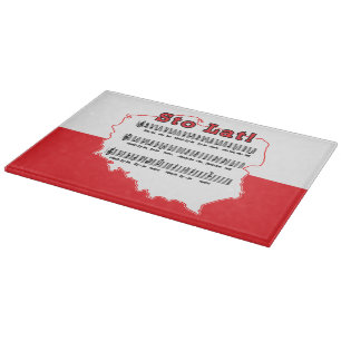 Sto Lat! Song Polish Map Cutting Board