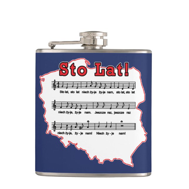 Sto Lat! Song Polish Map Flask (Front)