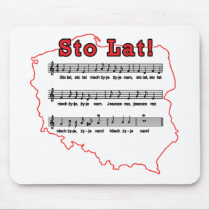 Sto Lat! Song Polish Map Mouse Pad