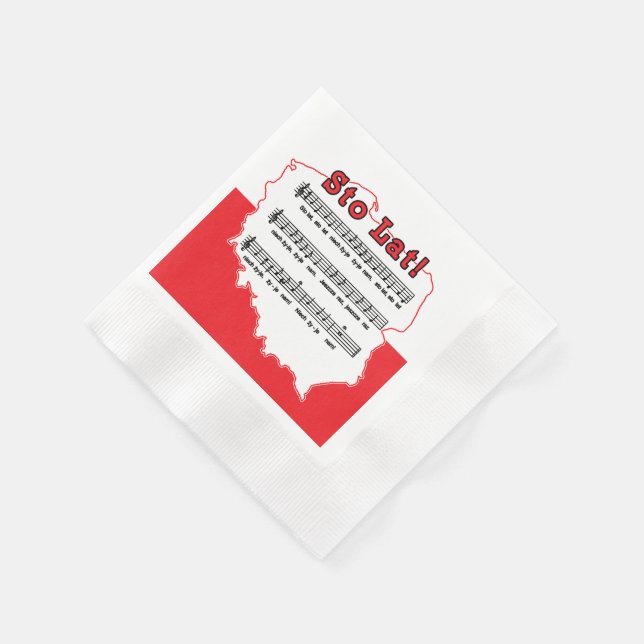Sto Lat! Song Polish Map Napkins (Corner)