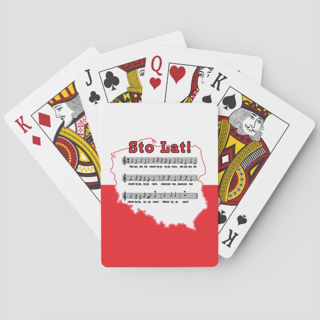 Sto Lat! Song Polish Map Poker Cards (Back)