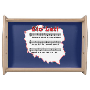 Sto Lat! Song Polish Map Serving Tray