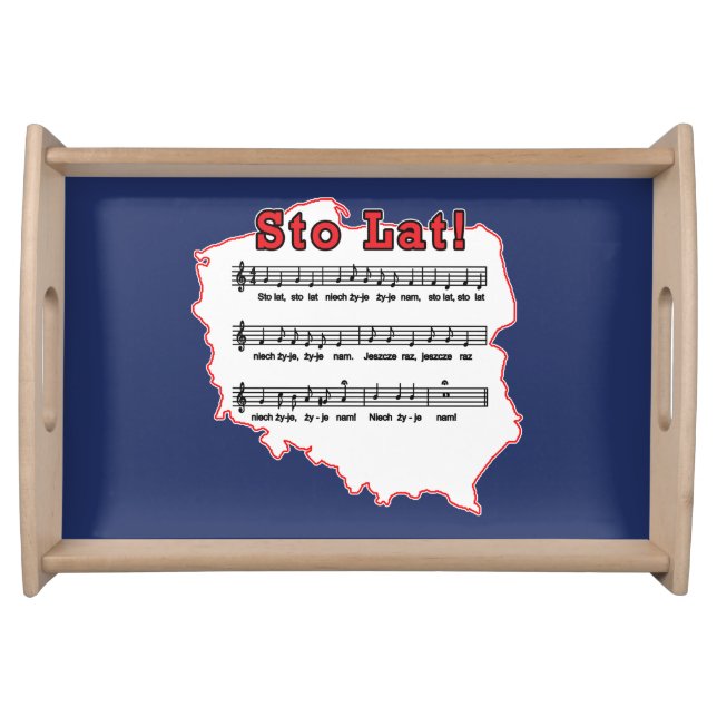 Sto Lat! Song Polish Map Serving Tray (Front)
