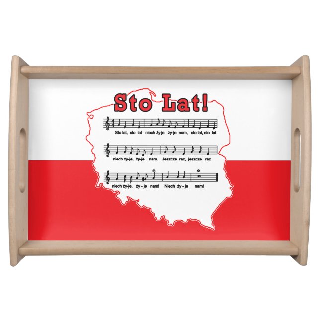 Sto Lat! Song Polish Map Serving Tray (Front)
