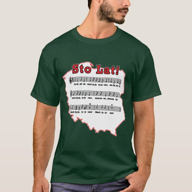 Sto Lat! Song Polish Map T-Shirt (Front)