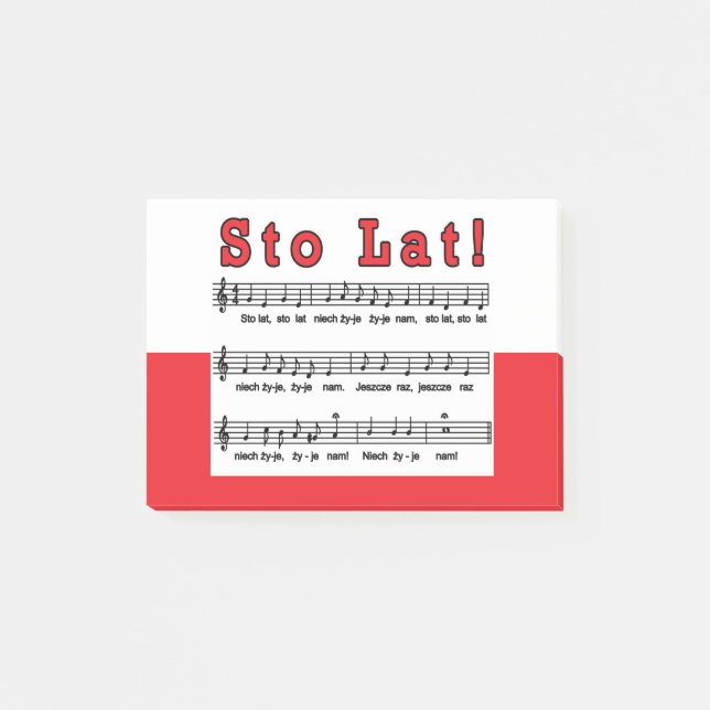 Sto Lat! Song Post-it Notes (Front)