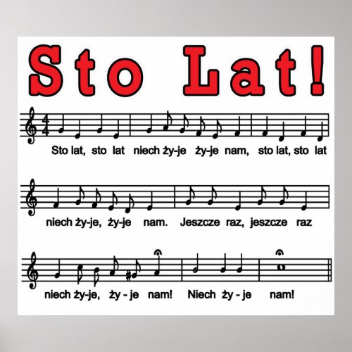 Sto Lat Song Prints