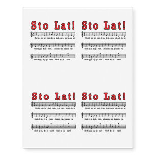 Sto Lat! Song Temporary Tattoos