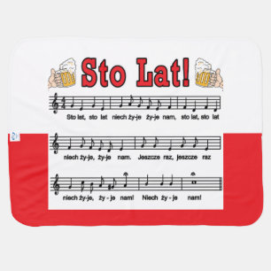 Sto Lat! Song With Beer Mugs Baby Blanket