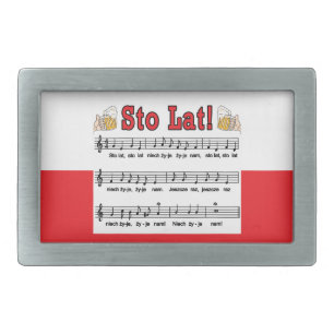 Sto Lat! Song With Beer Mugs Belt Buckle