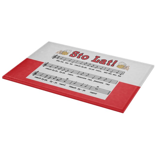 Sto Lat! Song With Beer Mugs Cutting Board (Corner)