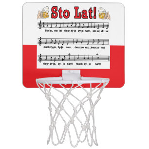 Sto Lat! Song With Beer Mugs Mini Basketball Hoop