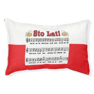 Sto Lat! Song With Beer Mugs Pet Bed