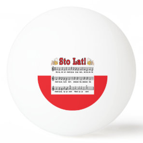 Sto Lat! Song With Beer Mugs Ping Pong Ball