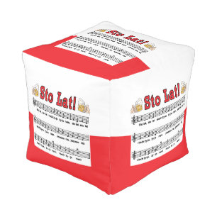 Sto Lat! Song With Beer Mugs Pouf