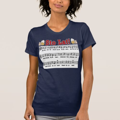 Sto Lat Song With Beer Mugs T_Shirt