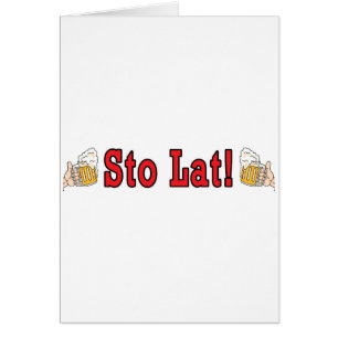 Sto Lat! With Beer Mugs Cards