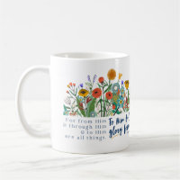 Stoa Floral Romans 11:36 Mug