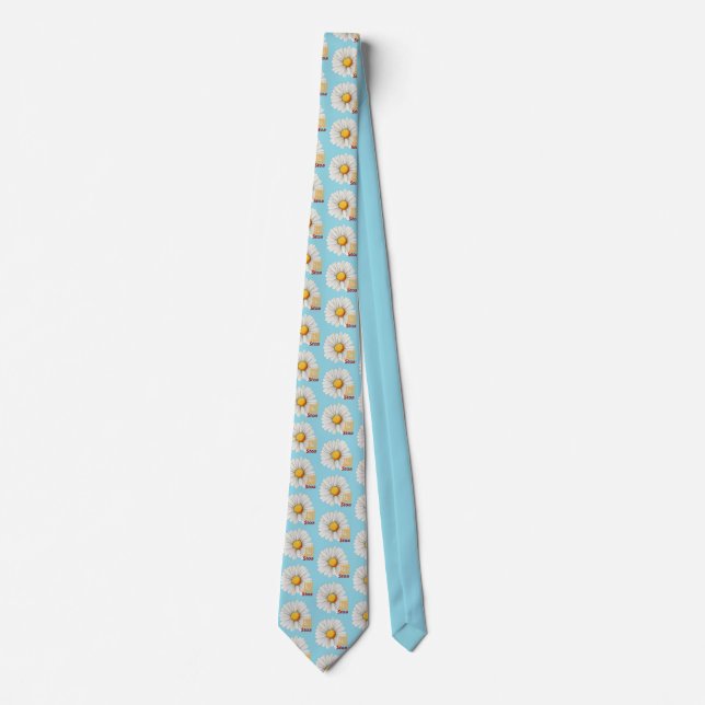 Stoa Light Blue Daisy Necktie (Front)