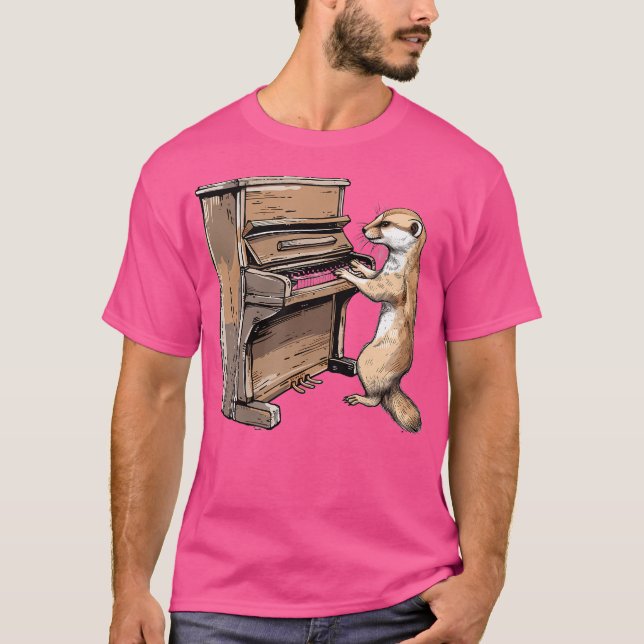 Stoat Playing The Piano T-Shirt (Front)