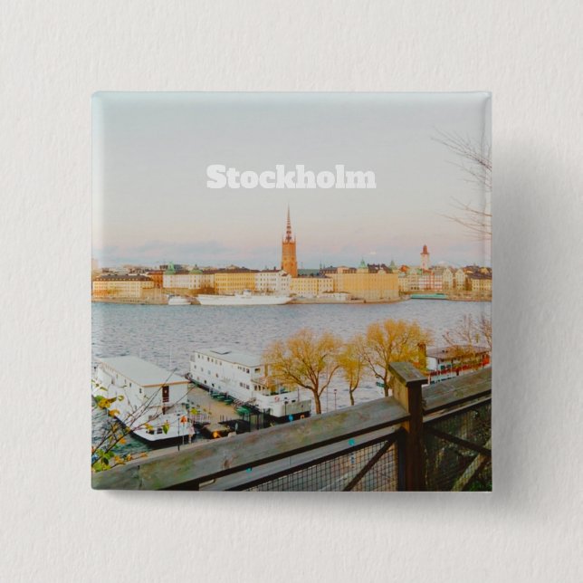 Stocholm, Sweden souvenir Button (Front)