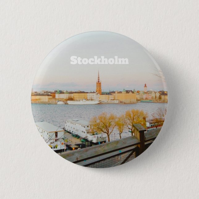 Stocholm, Sweden souvenir Button (Front)