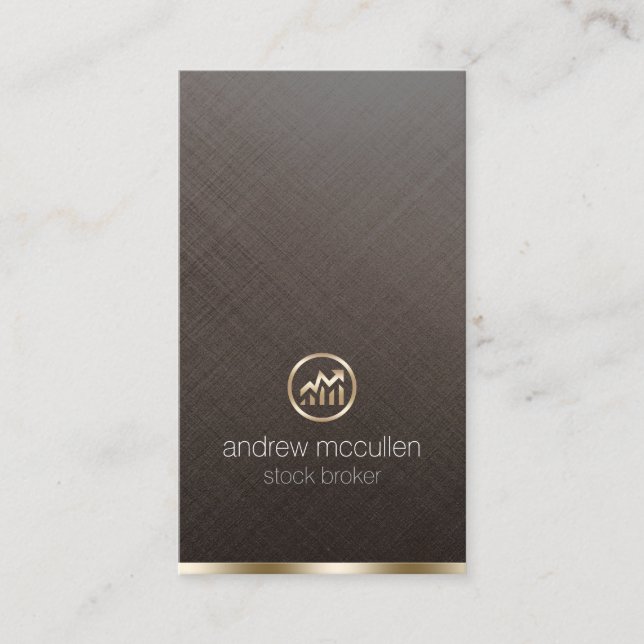 Stock Broker Gold Stock Chart Icon Business Card (Front)