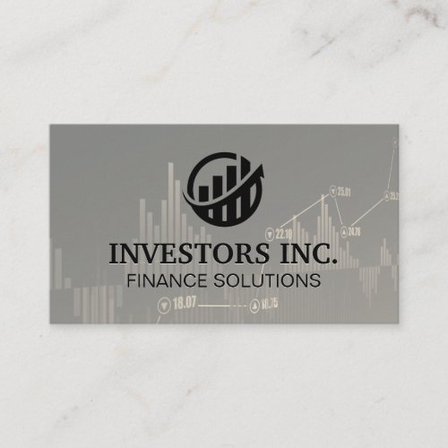 Stock Broker  Investments  Bar Chart Graph Logo Business Card