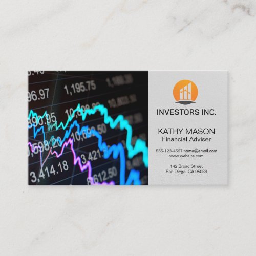 Stock Broker  Investments  Finance Logo Business Card