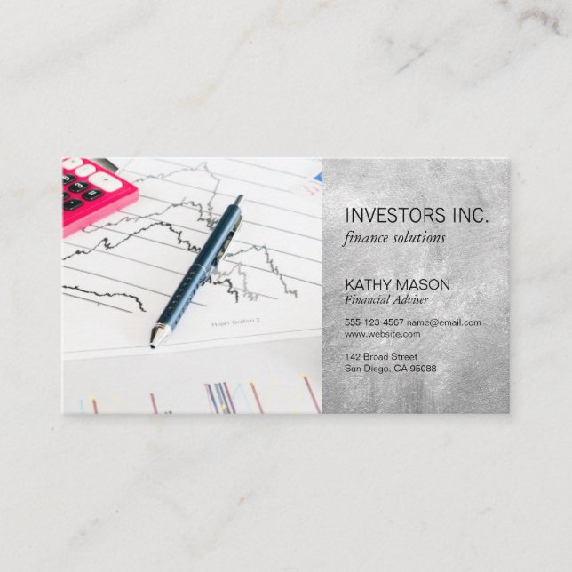 Stock Broker | Investments | Financial Business Card (Front)