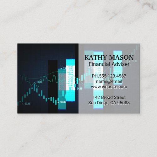 Stock Broker  Investments  Financial Business Card