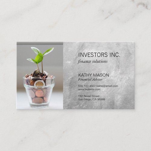 Stock Broker  Investments  Financial Growth Business Card