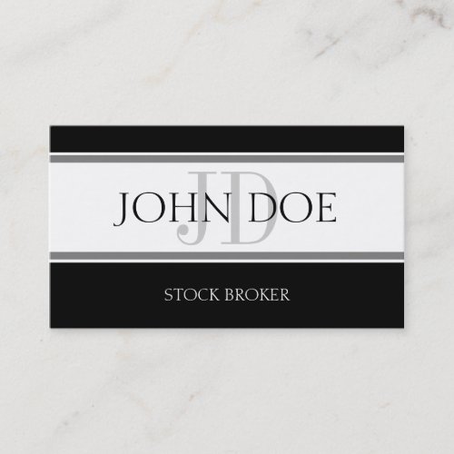 Stock Broker Stripe W/W Business Cards