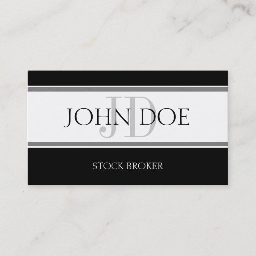 Customizable Stock Broker Stripe W/W Business Cards