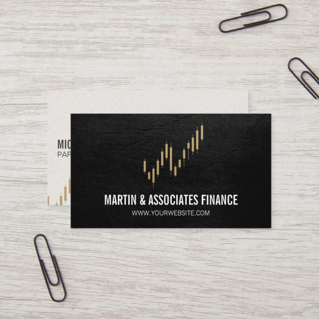 Stock Candlesticks Logo Business Card (Front/Back In Situ)