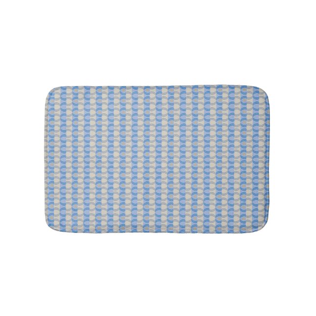 Stock Candystripe Blue Tan Bath Mat (Front)