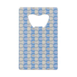 Stock Candystripe Blue Tan Credit Card Bottle Opener