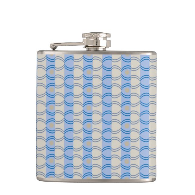 Stock Candystripe Blue Tan Flask (Front)