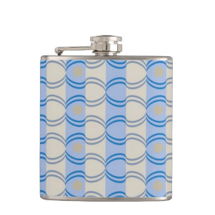 Stock Candystripe Blue Tan Hip Flask