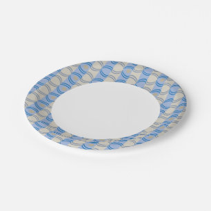 Stock Candystripe Blue Tan Paper Plates